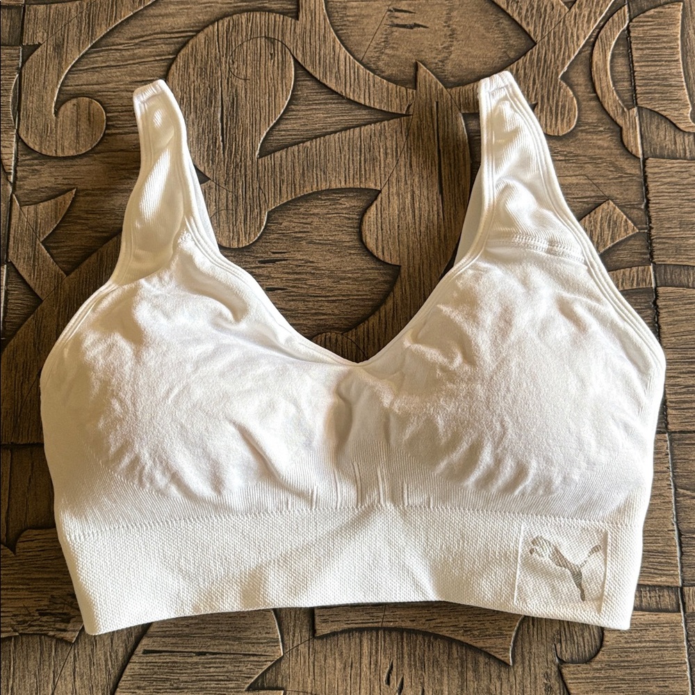 Puma White Sports Bra